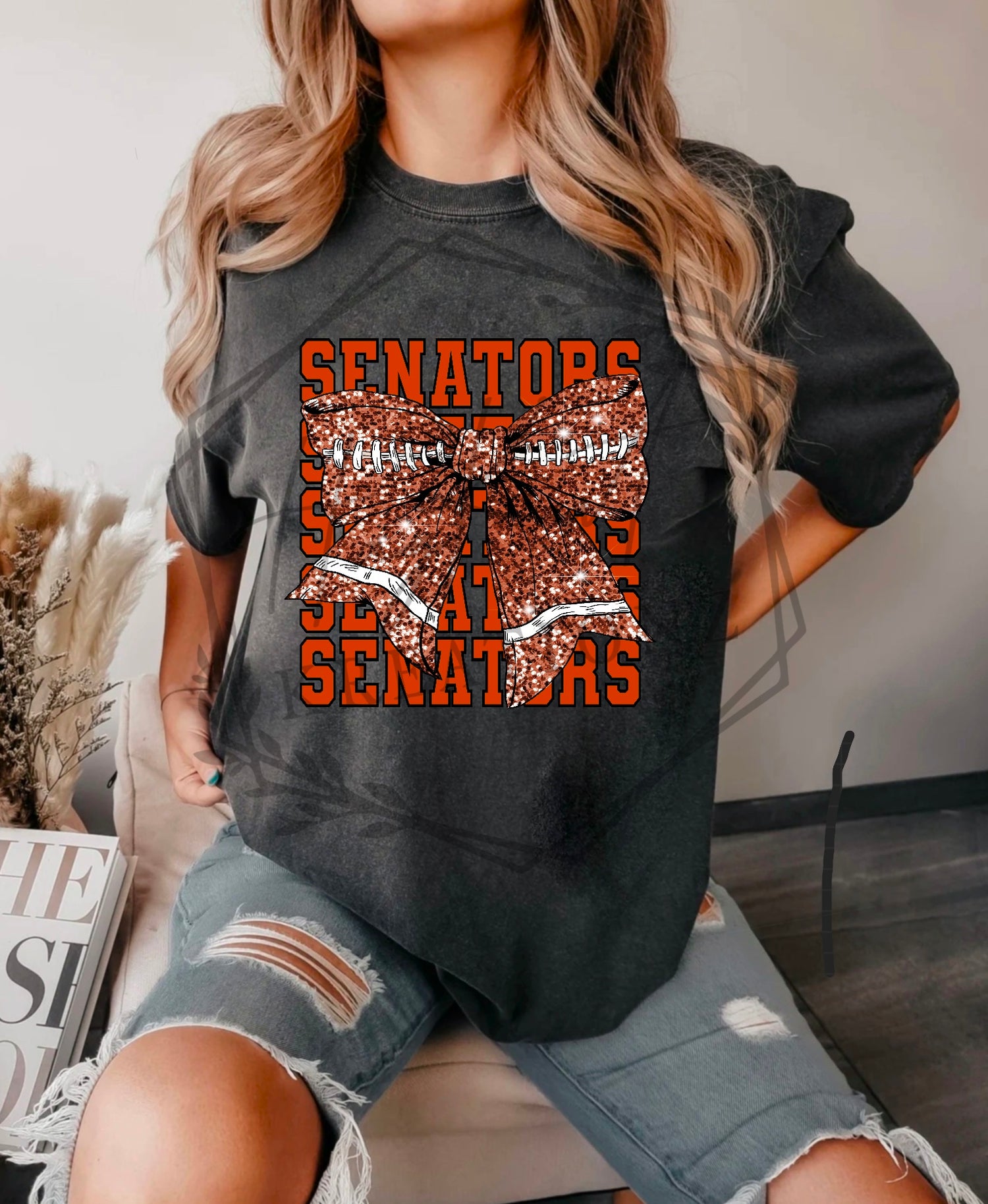 Football & Bows - Senators